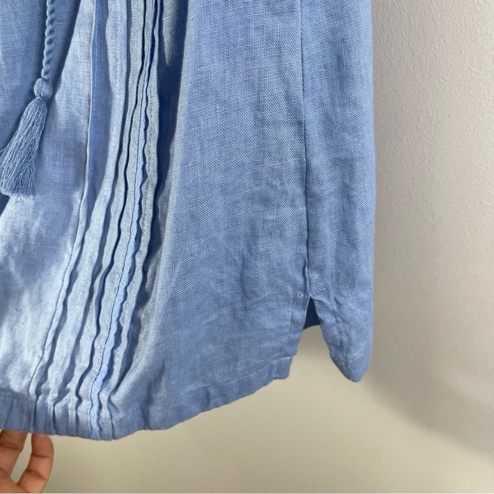 abito Linen Sleeveless Blouse Size L Color Blue - Picture 3 of 10